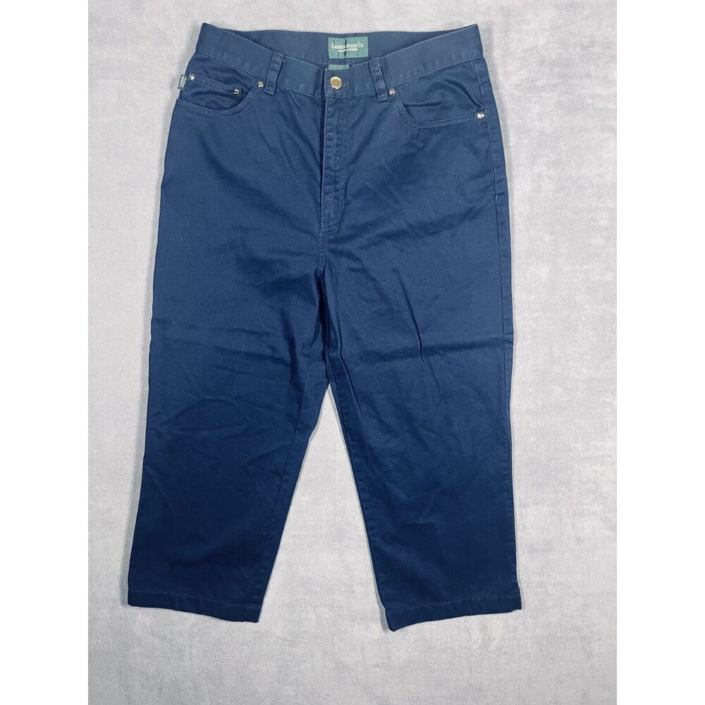 Lauren Ralph Lauren Capri Jeans Women's 10 Blue Denim Cotton Dark Wash 5-Pockets